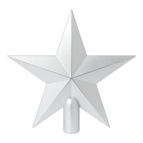 Star Christmas Tree Topper, Silver, 20 cm