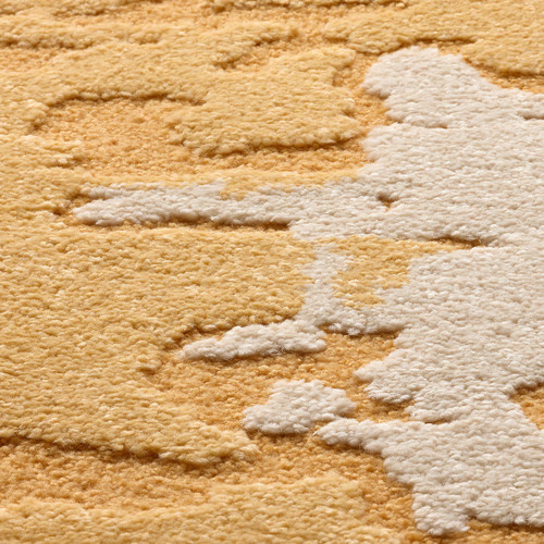 RINGKLOCKA Rug, low pile, yellow/off-white, 160x230 cm
