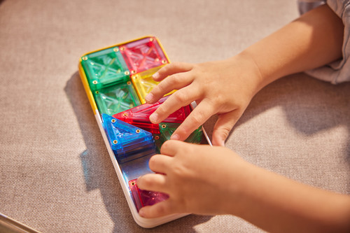 Cleverclixx Magnetic Tiles Mini Tiles Pack Pastel 28 pieces, 3+