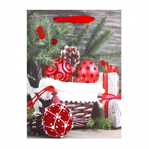 Christmas Gift Bag 18x23cm 12pcs, assorted patterns