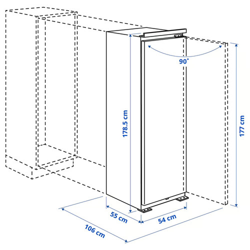FORSNÄS Freezer, IKEA 700 integrated, 212 l