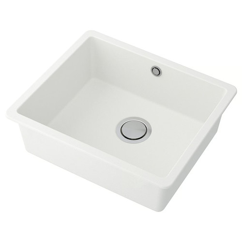 KILSVIKEN Inset sink, 1 bowl, white/quartz composite, 56x46 cm