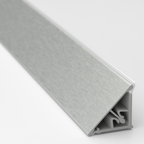 BASKETORP Wall finishing strip, stainless steel colour/aluminium