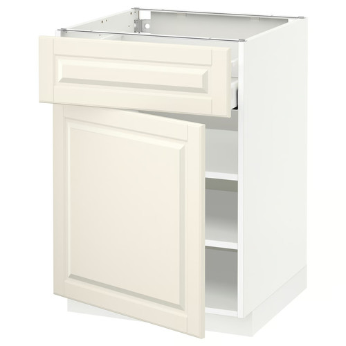 METOD / MAXIMERA Base cabinet with drawer/door, white/Bodbyn off-white, 60x60 cm