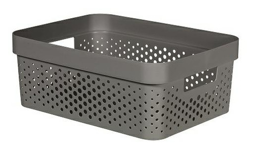 Curver Infinity 17L Openwork Storage Basket, dark grey