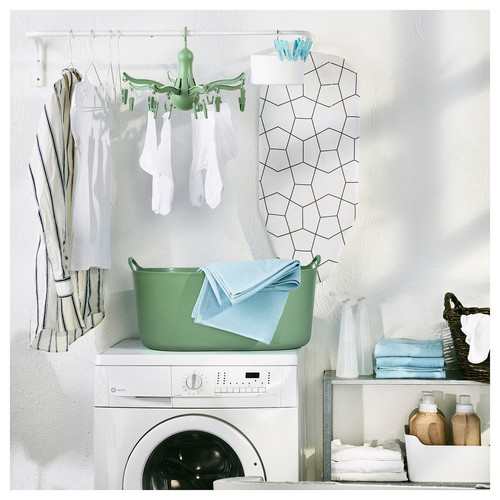 PRESSA Hanging dryer 16 clothes pegs, green