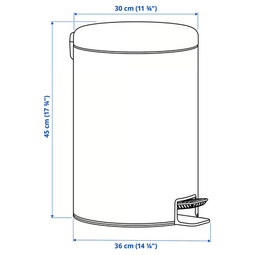 STENTRAPPA Pedal bin, anthracite, 18 l