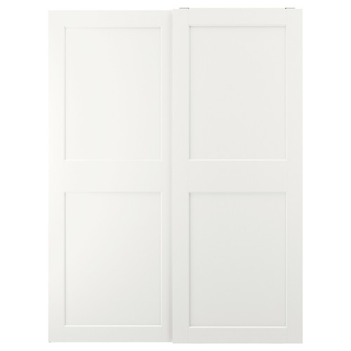 GRIMO Pair of sliding doors, white, 150x201 cm