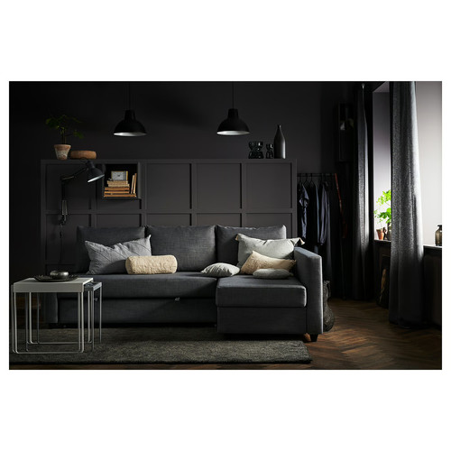FRIHETEN Corner sofa-bed with storage, Skiftebo dark grey