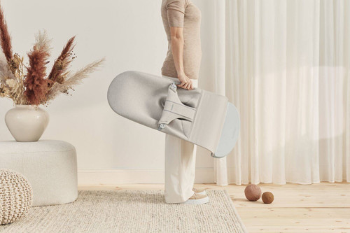 BABYBJORN Bouncer Bliss - Light grey frame, 3D Jersey, Light beige with Googly Eyes Pastels