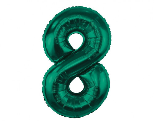 Foil Balloon Number 8, green