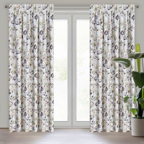 Curtain Zoja 140x270 cm, white/olive