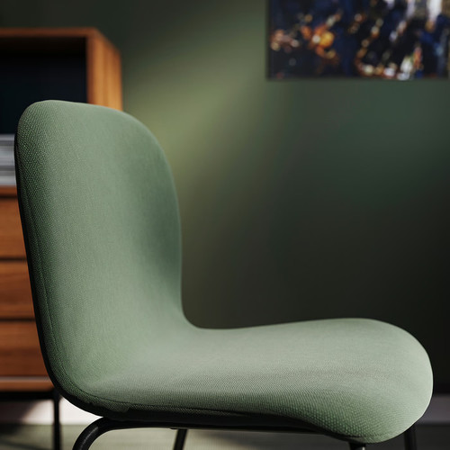 SKÅLSTA Chair, Knäbäck grey-green/tubular metal/black-grey