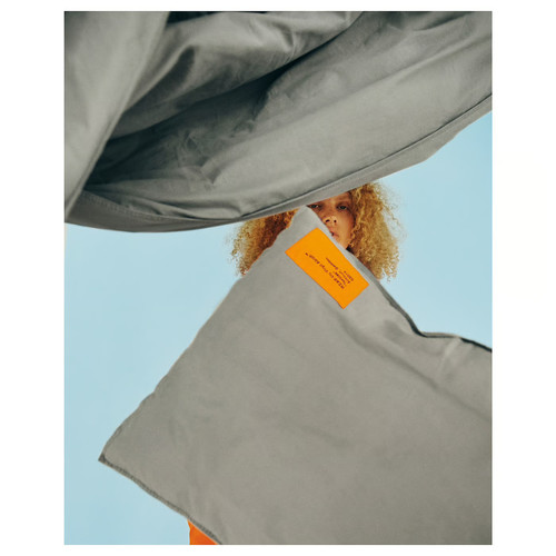 MARKERAD Quilt cover and pillowcase, grey, 150x200/50x60 cm