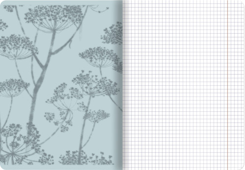 Notebook A5 80 Sheets Squared Margin Flowers, 5-pack, assorted patterns