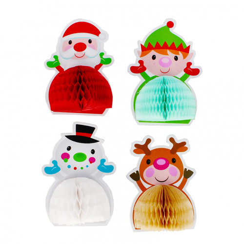 Accordion Christmas Sticker Decorations, 4 pcs