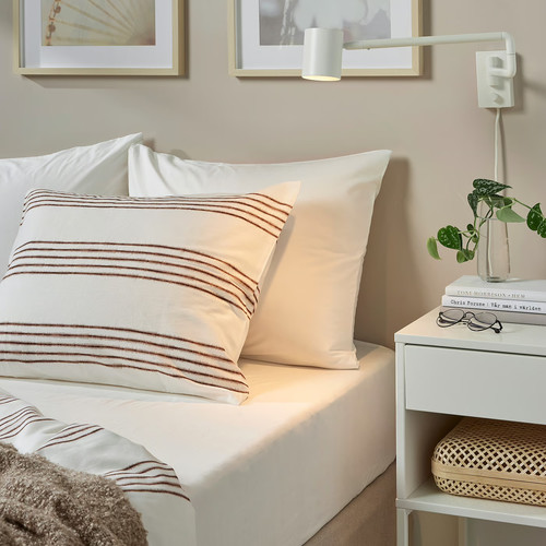 BÄRGLIM Fitted sheet, white, Double