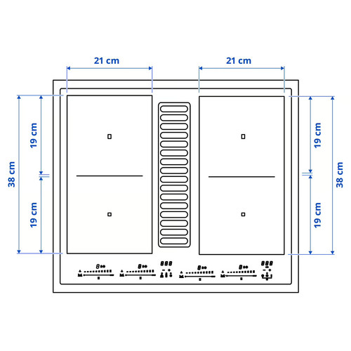 TÄCKNAN Ind hob/int extractor w recirc kit, IKEA 500/black