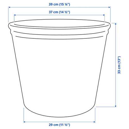 KÖRSBÄRSBJÖRK Plant pot, light grey/beige, 32 cm