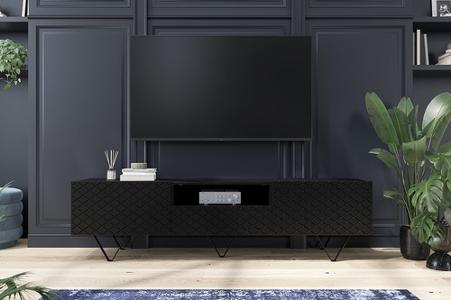 TV Cabinet Scalia, matt black/black legs