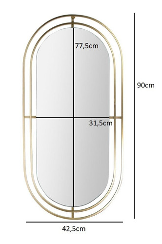 Mirror Avec, oval, gold