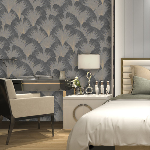 GoodHome Vinyl Wallpaper on Fleece Andesi, grey