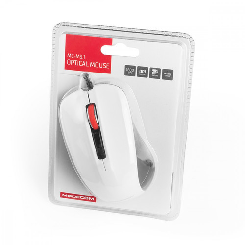 Modecom Wired Optical Mouse M9.1, black-white