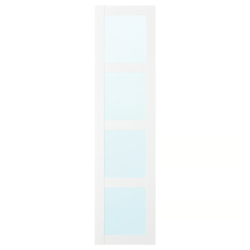 BERGSBO Mirror door w soft closing hinges, white, 50x195 cm