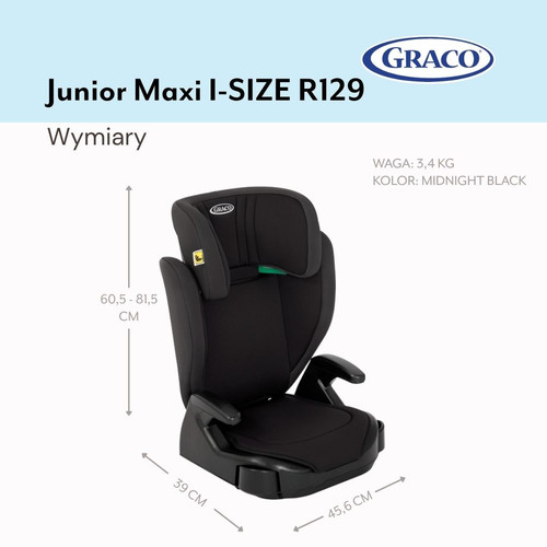 Graco Car Seat Junior Maxi i-Size Midnight 4-12y/15-36kg