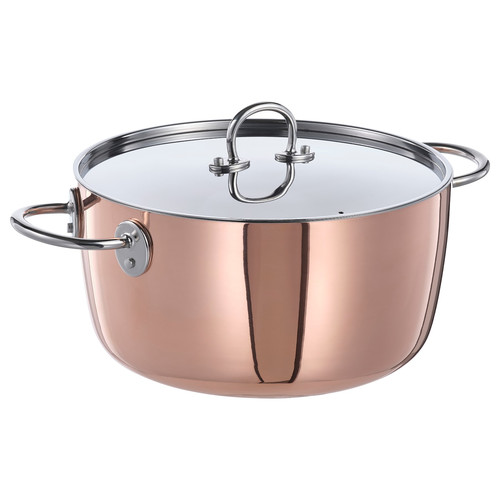 FINMAT Pot with lid, copper/stainless steel, 5 l