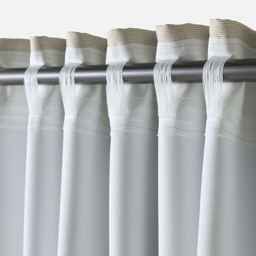 VILBORG Curtains, 1 pair, beige, 145x300 cm