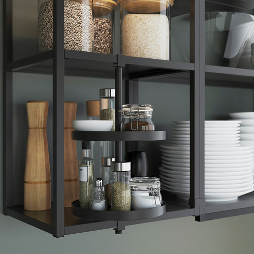 ENHET Wall fr w shelves, anthracite, 60x15x75 cm