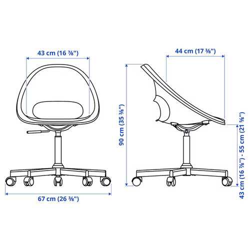 ELDBERGET / MALSKÄR Swivel chair, beige/white