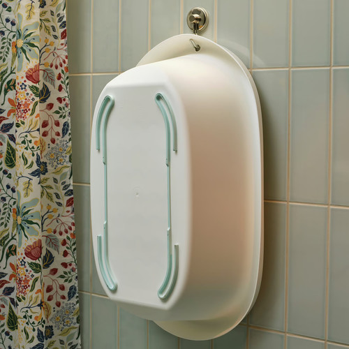 LÄTTSAM Baby bath, white/turquoise