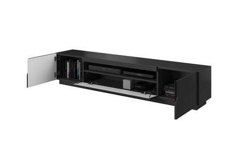 TV Cabinet Loftia 200 cm, black/matt black