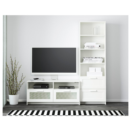 BRIMNES TV storage combination, white, 180x41x190 cm