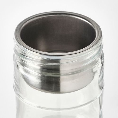 DAGKLAR Jar with insert, clear glass, stainless steel, 0.4 l