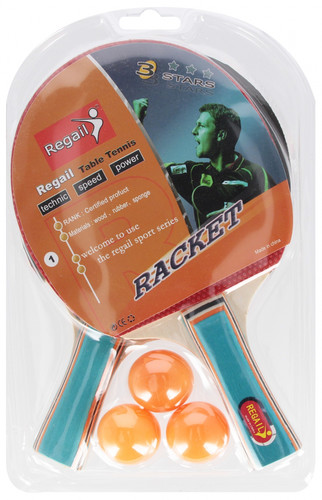 Regail Table Tennis Rackets with 3 Balls 14+