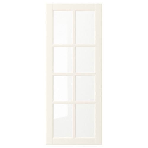 BODBYN Glass door, off-white, 40x100 cm