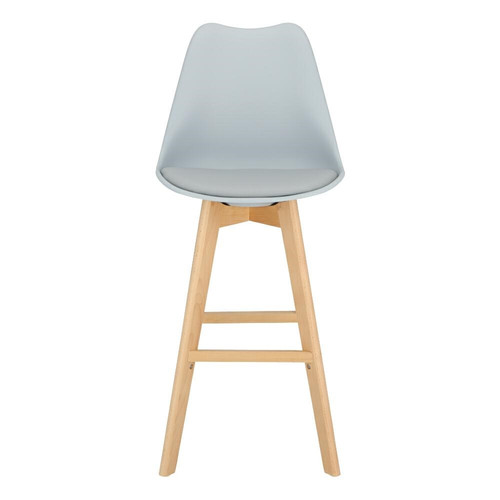 Bar Stool Norden Wood, high, PP, grey