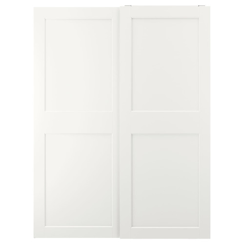 GRIMO Pair of sliding doors, white, 150x201 cm