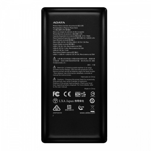 Adata Power Bank Powerbank C20 20000mAh USB-C, black
