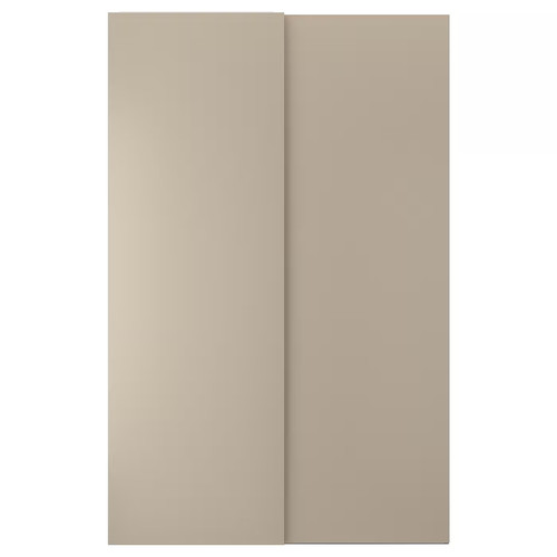 HASVIK Pair of sliding doors, beige, 150x236 cm