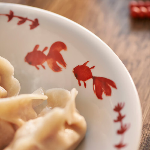 FÖSSTA Deep plate, goldfish, 23 cm
