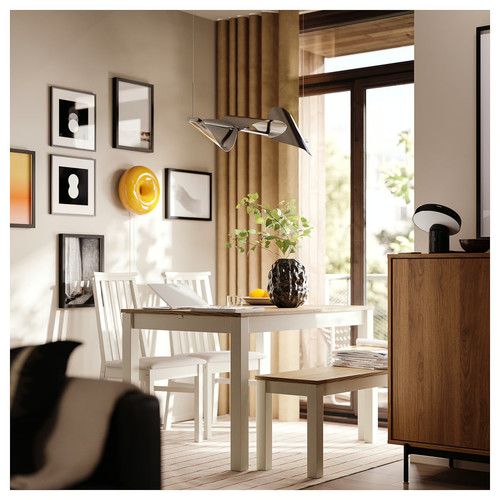 BACKSTÖRN LED pendant lamp, dimmable/matt aluminium, 108 cm