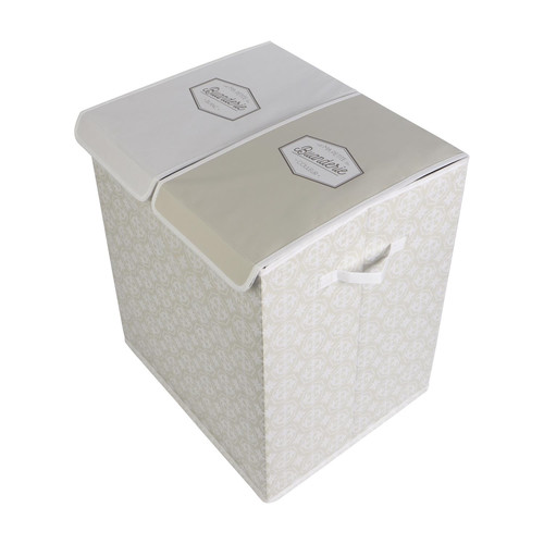 Dual-Compartment Laundry Basket 50x41x57, grey