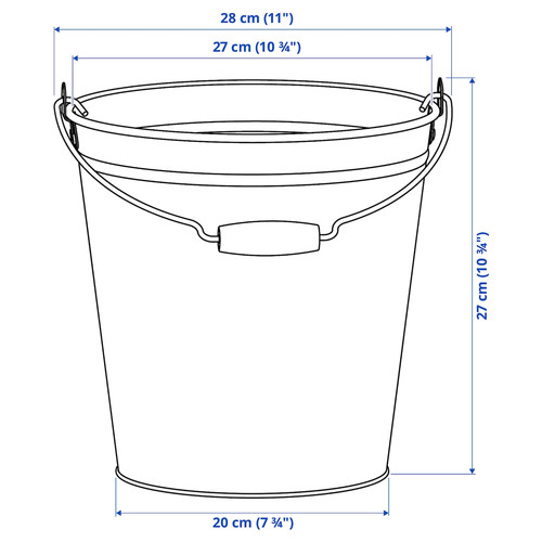 ÅKERBÄR Bucket/plant pot, in/outdoor dark blue, 10 l