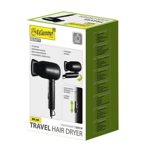 Feel Maestro 1500W Compact Travel Hair Dryer MR-200