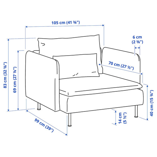 SÖDERHAMN Armchair, Gransel natural colour