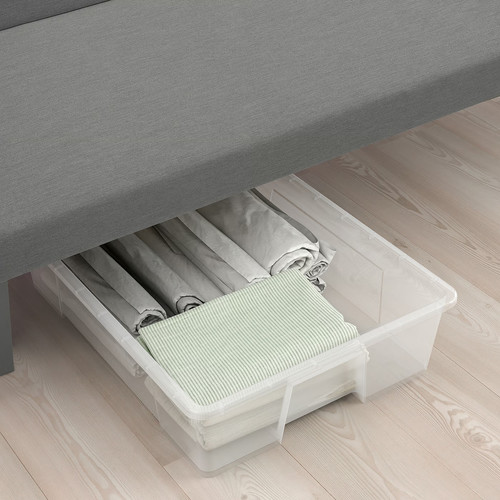 SALSTAD 3-seat sofa-bed, Knisa light grey